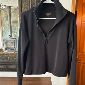 Athleta women Charcoal black 3/4 Zip-Up Sweat shirt